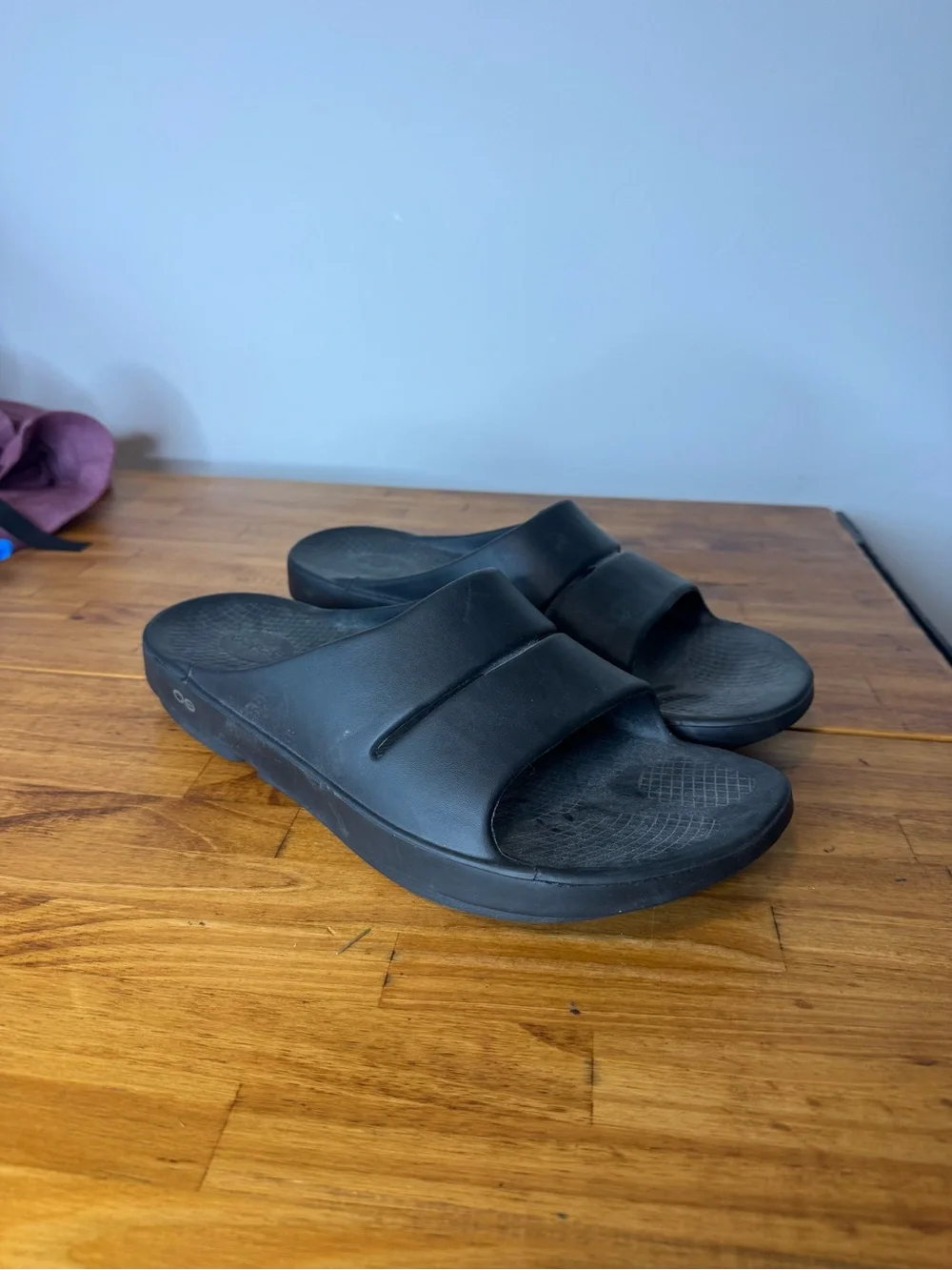 OOFOS Ooahh Slide Sandals Black Recovery Cushioned Size 14
